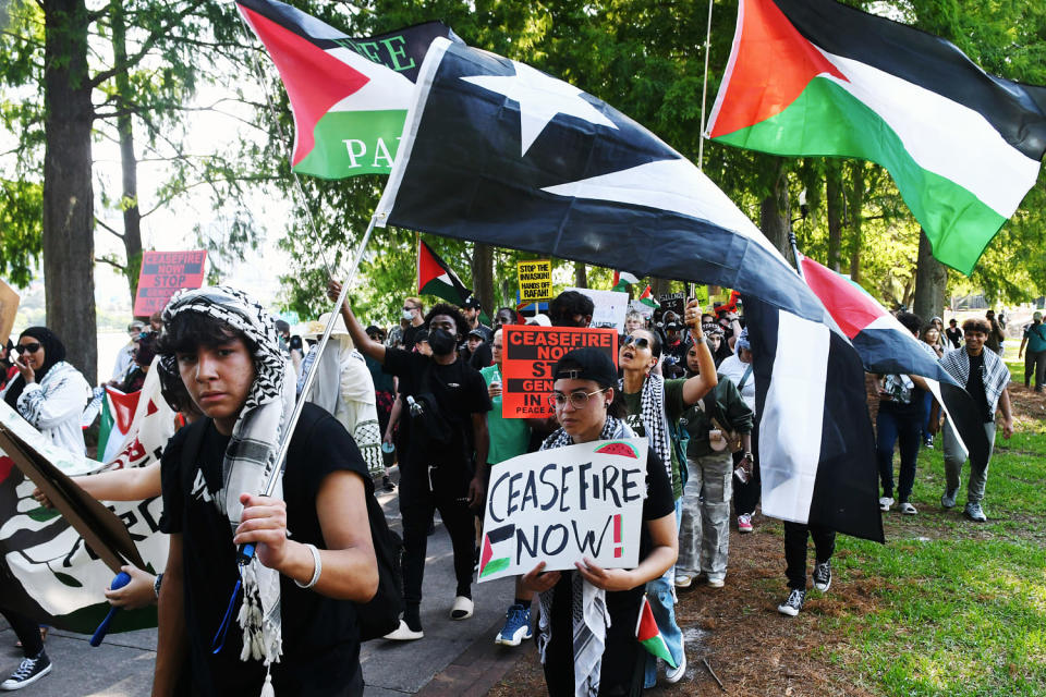 Pro-Palestinian protest to commemorate Nakba Day in Orlando (Paul Hennessy / Anadolu via Getty Images)
