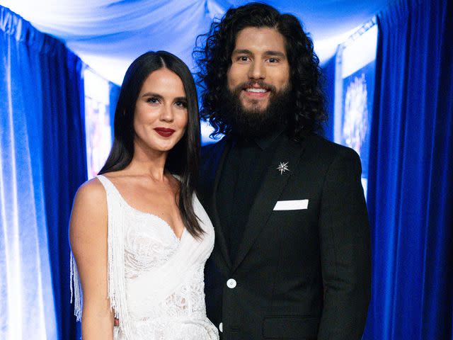 <p>Robby Klein/Getty</p> Abby Smyers and Dan Smyers backstage during the 53rd annual CMA Awards in November 2019 in Nashville, Tennessee