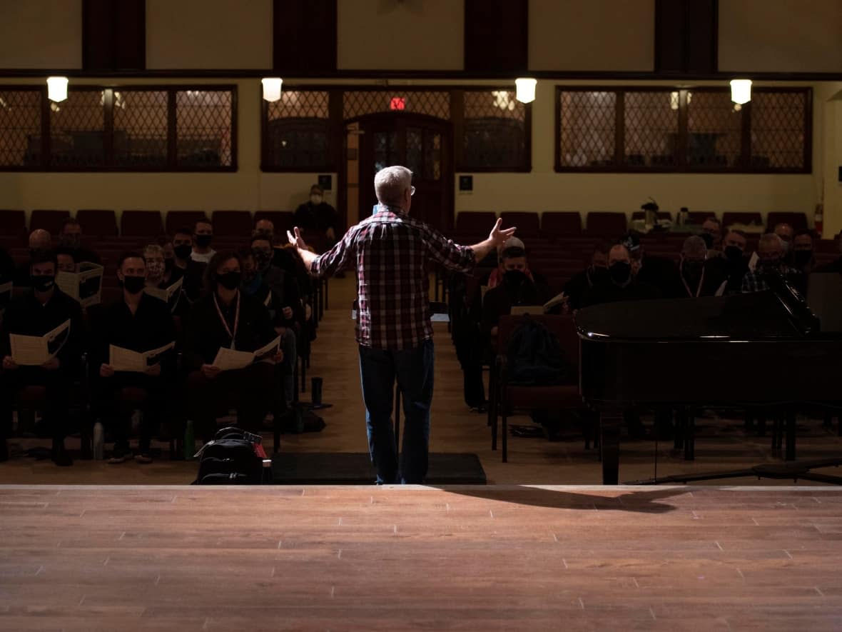 Halifax Gay Men's Chorus rehearsing for their upcoming show. (Judealou Photography  - image credit)