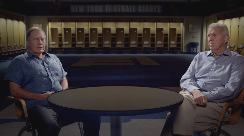 Bill Belichick and Bill Parcells opened up about football in a documentary. (Screenshot) 