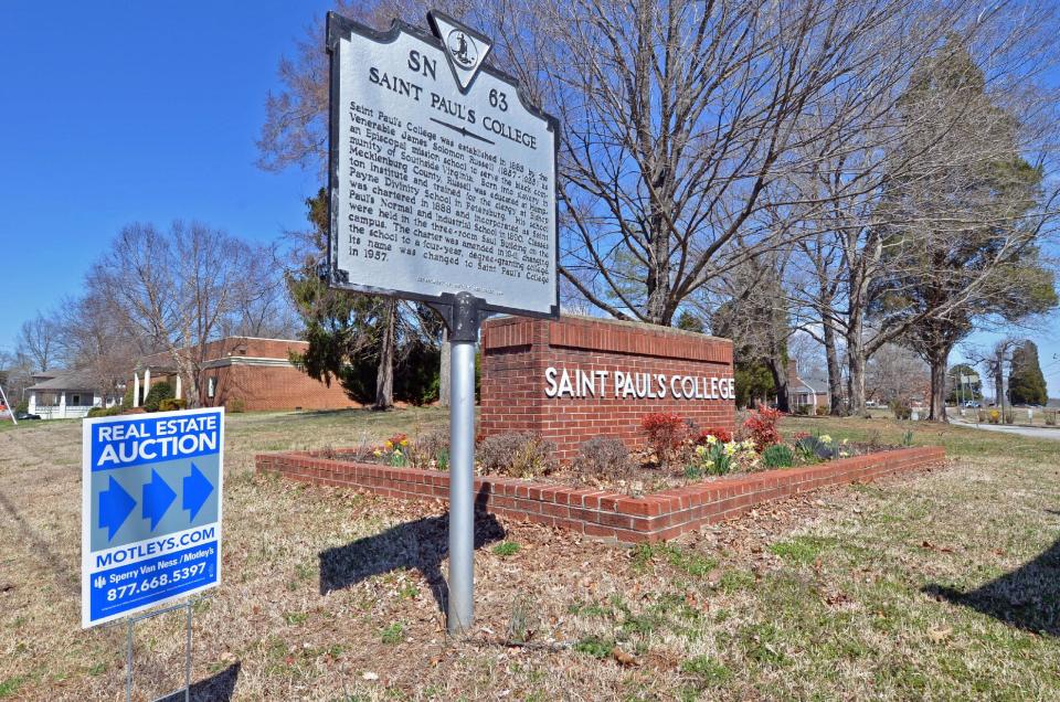 This March 26, 2014 photo shows St. Paul’s School, founded in 1888 in Lawrenceville, Va., to serve young African-American women and men. The school, affiliated with the Episcopal Church, is up for sale and sealed bids will be opened April 9. The school closed last year but alumni hope it can be resurrected by the sale. The campus and its buildings are valued at $12.5 million. (AP Photo/Mandana Marsh)