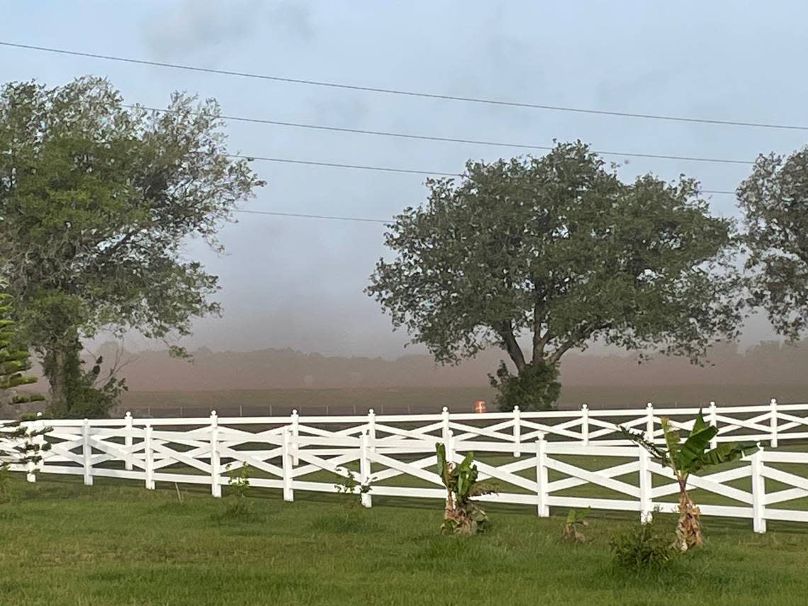 Foxbrook residents said dust from the Rye Ranch construction site is covering their homes. They also said the dust is making it hard to see while driving on County Road 675. Marcos Alvarez