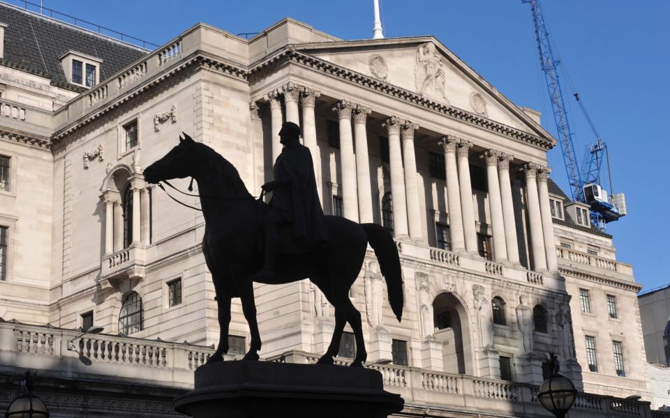 The main facade of the Bank of England