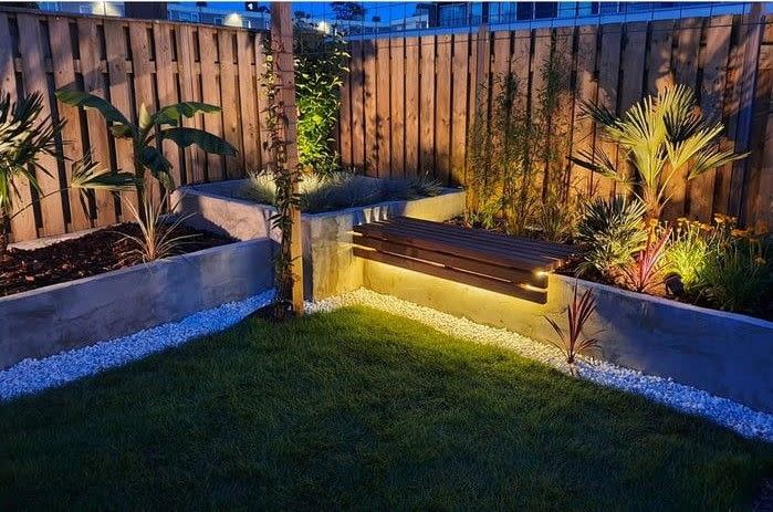 <p>What a transformation! We're big fans of the little wooden bench and atmospheric <a href="https://www.housebeautiful.com/uk/garden/a36163508/garden-lighting-ideas/" rel="nofollow noopener" target="_blank" data-ylk="slk:lighting;elm:context_link;itc:0;sec:content-canvas" class="link ">lighting</a>. </p>