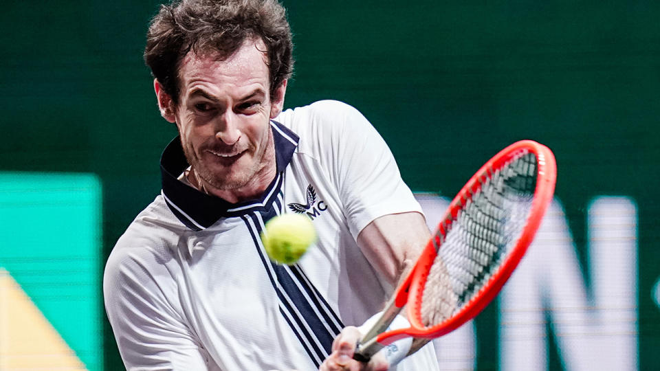 Andy Murray, pictured here in action against Andrey Rublev in Rotterdam.