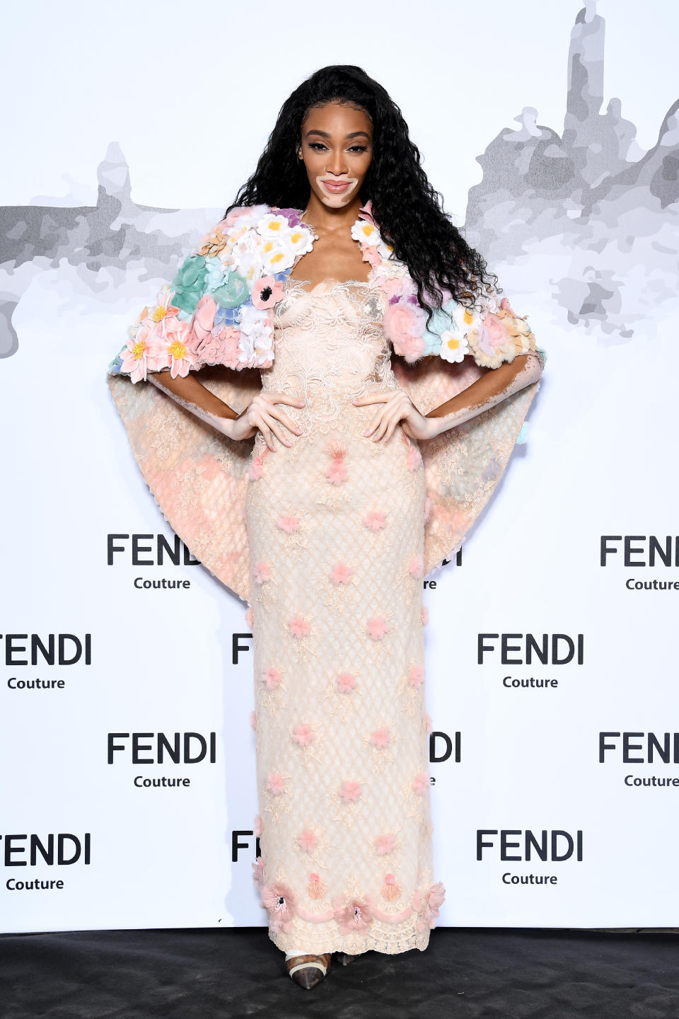 Winnie Harlow at the Fendi haute couture show in Paris