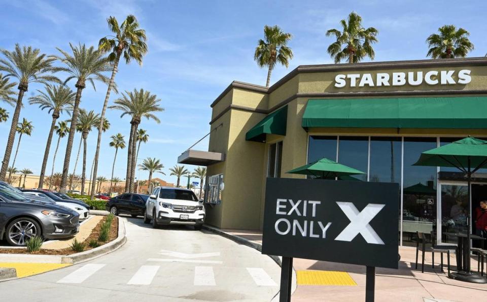 What was once two different Starbucks locations in the River Park shopping center is now one with a drive-thru.