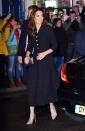 <p>In London, <a href="https://www.townandcountrymag.com/society/tradition/a31081862/kate-middleton-eponine-dress-dear-evan-hansen-photos/" rel="nofollow noopener" target="_blank" data-ylk="slk:the Duchess attended a charity performance;elm:context_link;itc:0;sec:content-canvas" class="link ">the Duchess attended a charity performance</a> of <em>Dear Evan Hansen</em>, in support of The Royal Foundation. For the event, Kate chose an Eponine dress and sparkly silver stilettos, believed to be Jimmy Choos. </p>