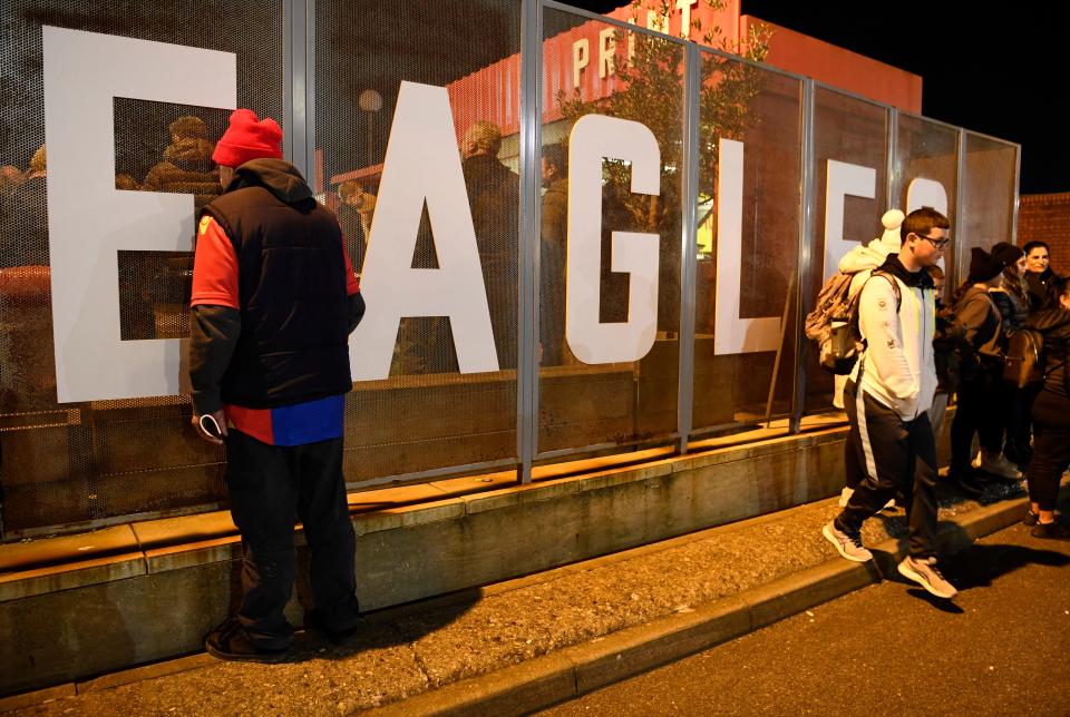 Crystal Palace fans head to Selhurst Park (Reuters)