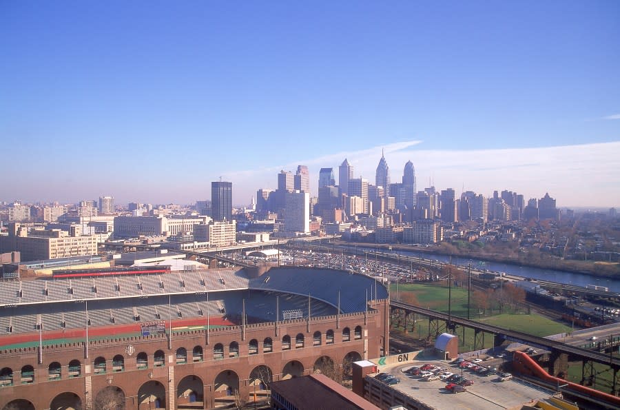 Center City skyline & Franklin Field, Philadelphia, PA