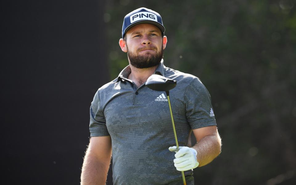 Tyrrell Hatton is one shot back of McIlroy in Abu Dhabi  - GETTY IMAGES