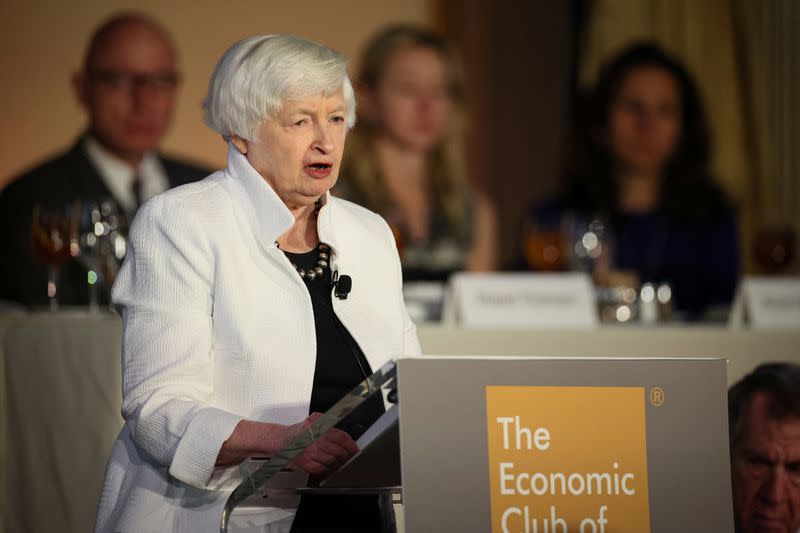 U.S. Treasury Secretary Janet Yellen speaks to the Economic Club of New York in New York