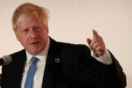 Britain's Prime Minister Boris Johnson speaks during an Emergency Declaration for Nature and People event after the 2019 United Nations Climate Action Summit at the U.N. headquarters in New York City