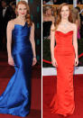 <b>Jessica Chastain</b> skyrocketed up the style hot list thanks to her bright blue BAFTA gown. The hue worked perfectly against her fair skin, with red lipstick the perfect flash of colour pop.<br><br>We're predicting the star to stick to a similar formula at the Oscars, opting for a non-fussy, sleek look with her locks around her shoulders.