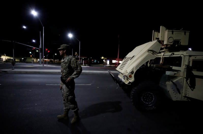 California National Guard Spc Vincencio at a Kinkade Fire road closure