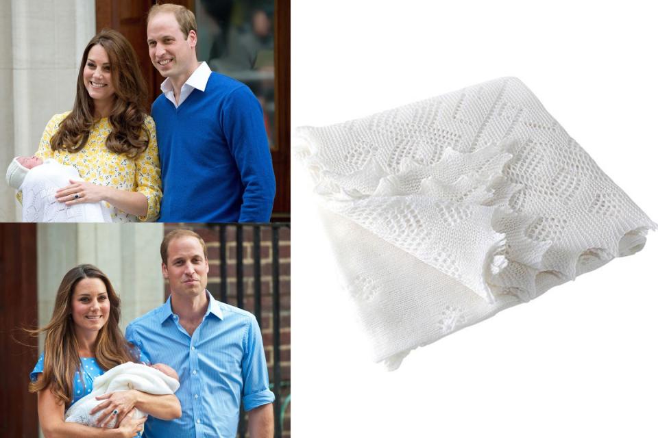 <p>Prince George, Princess Charlotte, and the newborn prince all made their first public appearances swaddled in this delicate wrap. The Nottingham-based brand has been producing classic and luxury lace blankets for 100 years.<br><a class="link " href="https://www.ghhurt.com/baby-shawls/product/super-fine-merino-wool-christening-shawl.html" rel="nofollow noopener" target="_blank" data-ylk="slk:Shop Now;elm:context_link;itc:0;sec:content-canvas">Shop Now</a> <em>from </em>$75<br></p>