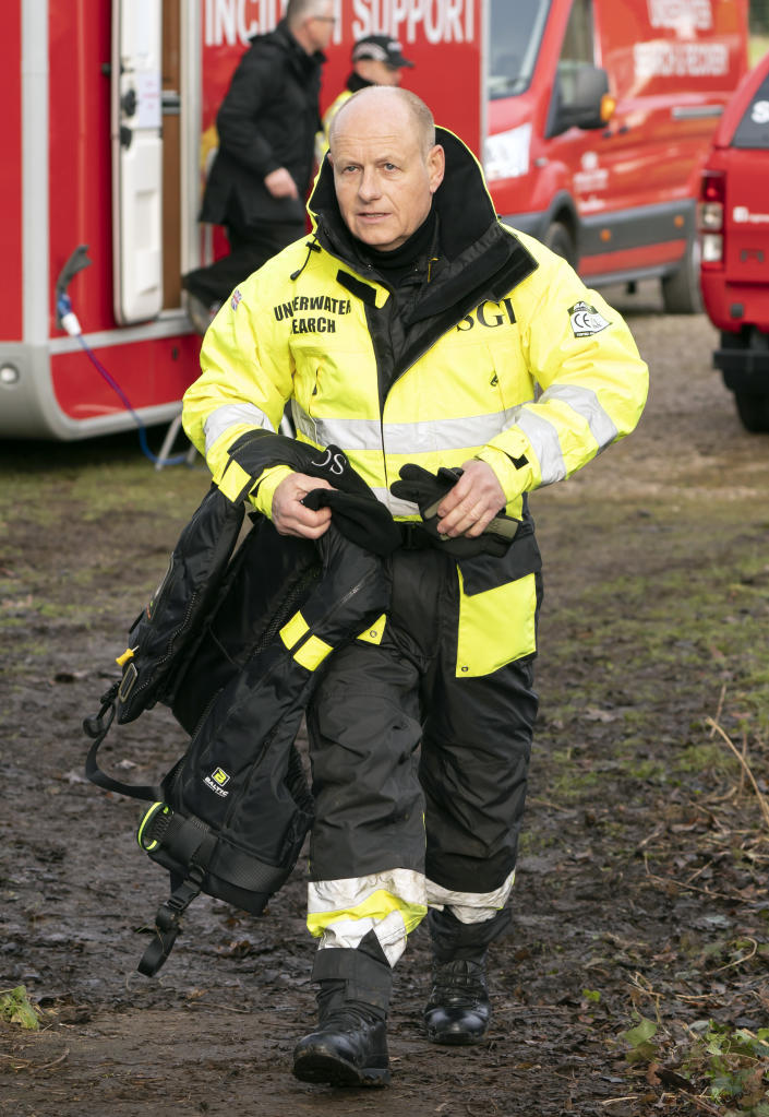 Peter Faulding CEO of private underwater search and recovery company Specialist Group International (SGI), in St Michael&#39;s on Wyre, Lancashire, as police continue their search for missing woman Nicola Bulley, 45, who was last seen on the morning of Friday January 27, when she was spotted walking her dog on a footpath by the nearby River Wyre.