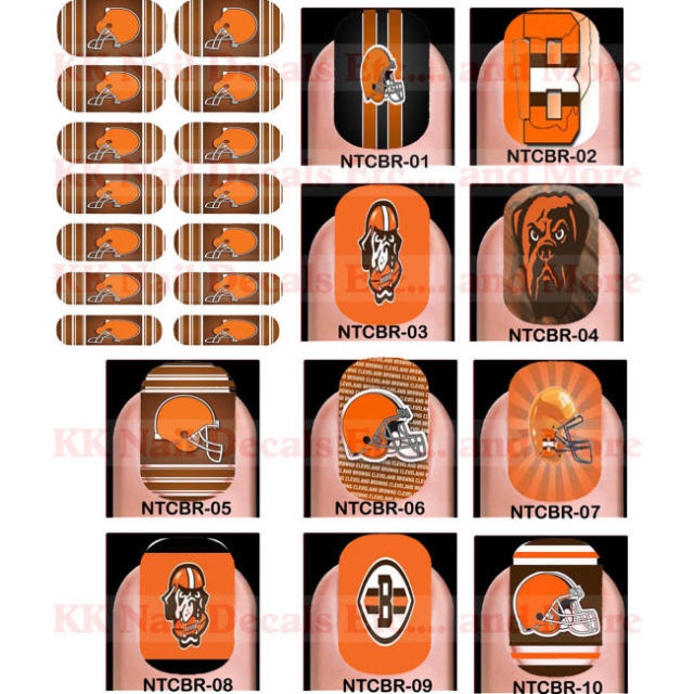 Cleveland Browns Football Nail Art Ideas & Designs