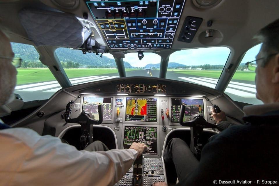 cockpit of a private plane