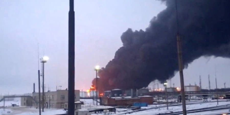 Fire in Russia after one of the attacks