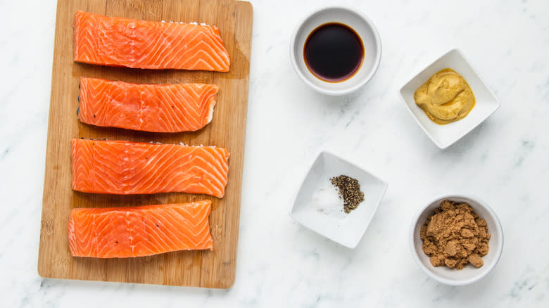 ingredients for 5 ingredient brown sugar glazed salmon