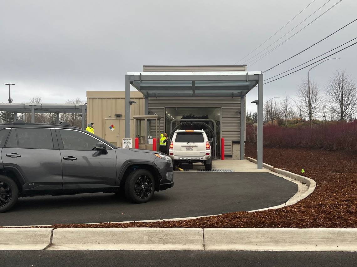 Cars enter the new members-only Costco Wholesale car wash Thursday, Dec. 29, in Bellingham.