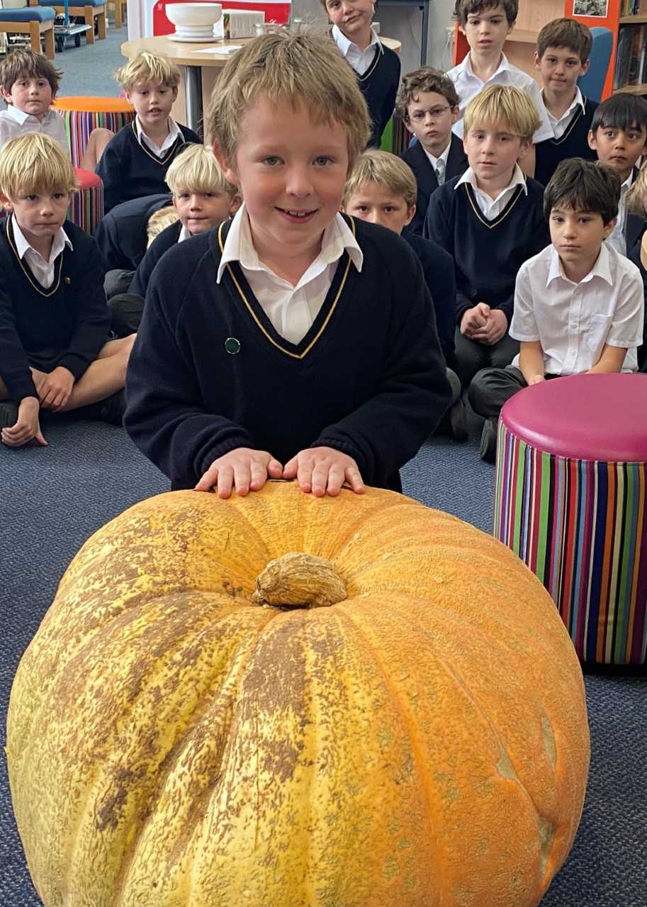 Tasker Williams grew the epic pumpkin in the village of LlandogoMonmouth School