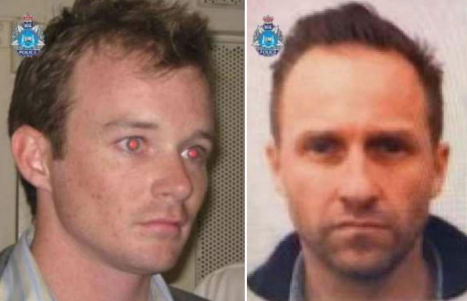 Hayden Burbank, right, and Mark Babbage allegedly falsified documents to get into Western Australia. Source: WA Police