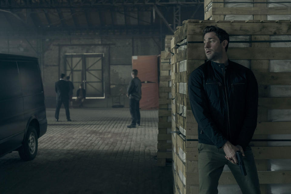 This image released by Amazon Prime Video shows John Krasinski in a scene from "Tom Clancy's Jack Ryan." (Jonny Cournoyer/Prime Video via AP)