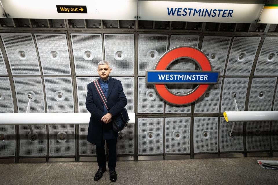London Mayor Sadiq Khan at Westminster Underground Station (Stefan Rousseau/PA Wire)