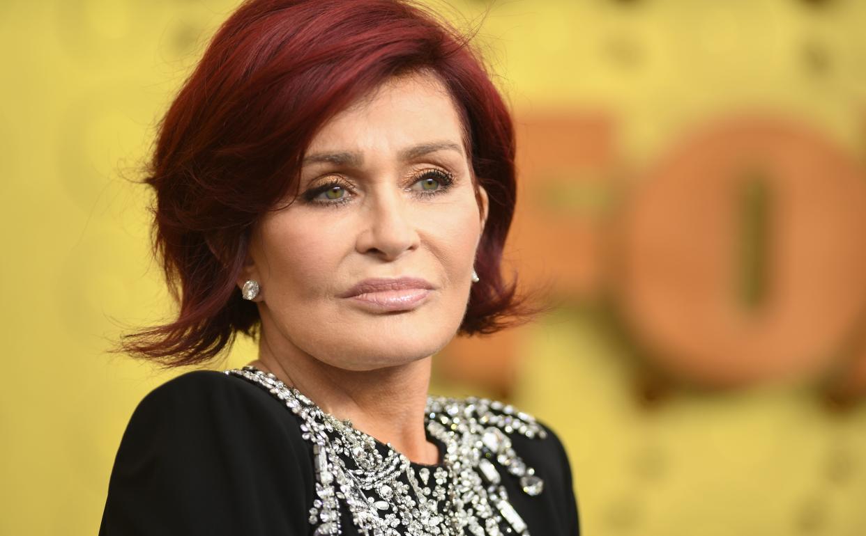 British personality Sharon Osbourne arrives for the 71st Emmy Awards at the Microsoft Theatre in Los Angeles on September 22, 2019. (Photo by VALERIE MACON / AFP)        (Photo credit should read VALERIE MACON/AFP/Getty Images)