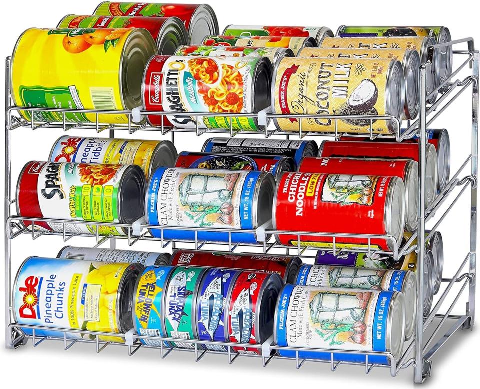 This <a href="https://amzn.to/2SeTEi0" target="_blank" rel="noopener noreferrer">canned food organizer</a> keeps your nonperishables from rolling around your pantry or cabinet. Find it for $23 on <a href="https://amzn.to/2SeTEi0" target="_blank" rel="noopener noreferrer">Amazon</a>.