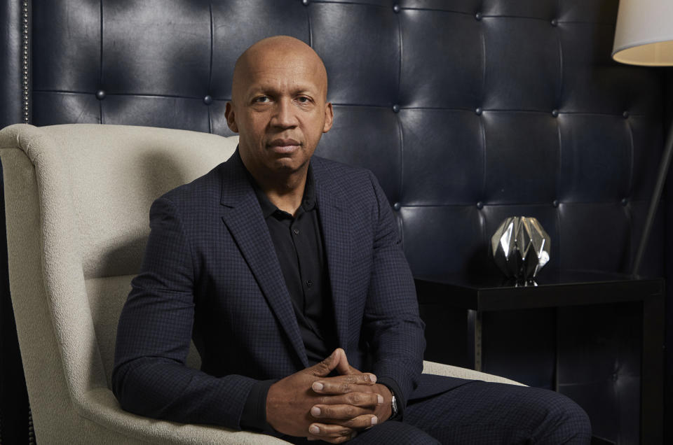 This Dec. 16, 2019 photo shows civil rights attorney Bryan Stevenson posing for a portrait in New York to promote the film "Just Mercy." (Photo by Matt Licari/Invision/AP)