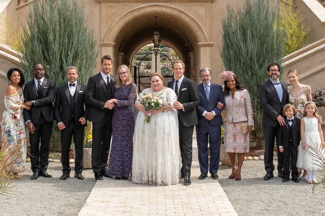 <p>Ron Batzdorff/NBC/NBCU Photo Bank via Getty Images</p> Susan Kelechi Watson as Beth, Sterling K. Brown as Randall, Jon Huertas as Miguel, Justin Hartley as Kevin, Mandy Moore as Rebecca, Chrissy Metz as Kate, Chris Geere as Phillip, Griffin Dunne as Nicky, Vanessa Bell Calloway as Edie, Adam Korson as Elijah, Kellan Tetlow as Nicky, Caitlin Thompson as Madison, Callie Carlin Ogden as Franny on "This Is Us"