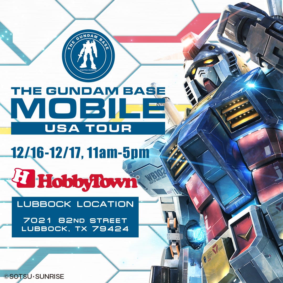 The Gundam Base Mobile USA Tour will be in Lubbock on Dec. 16 and 17, 2023.