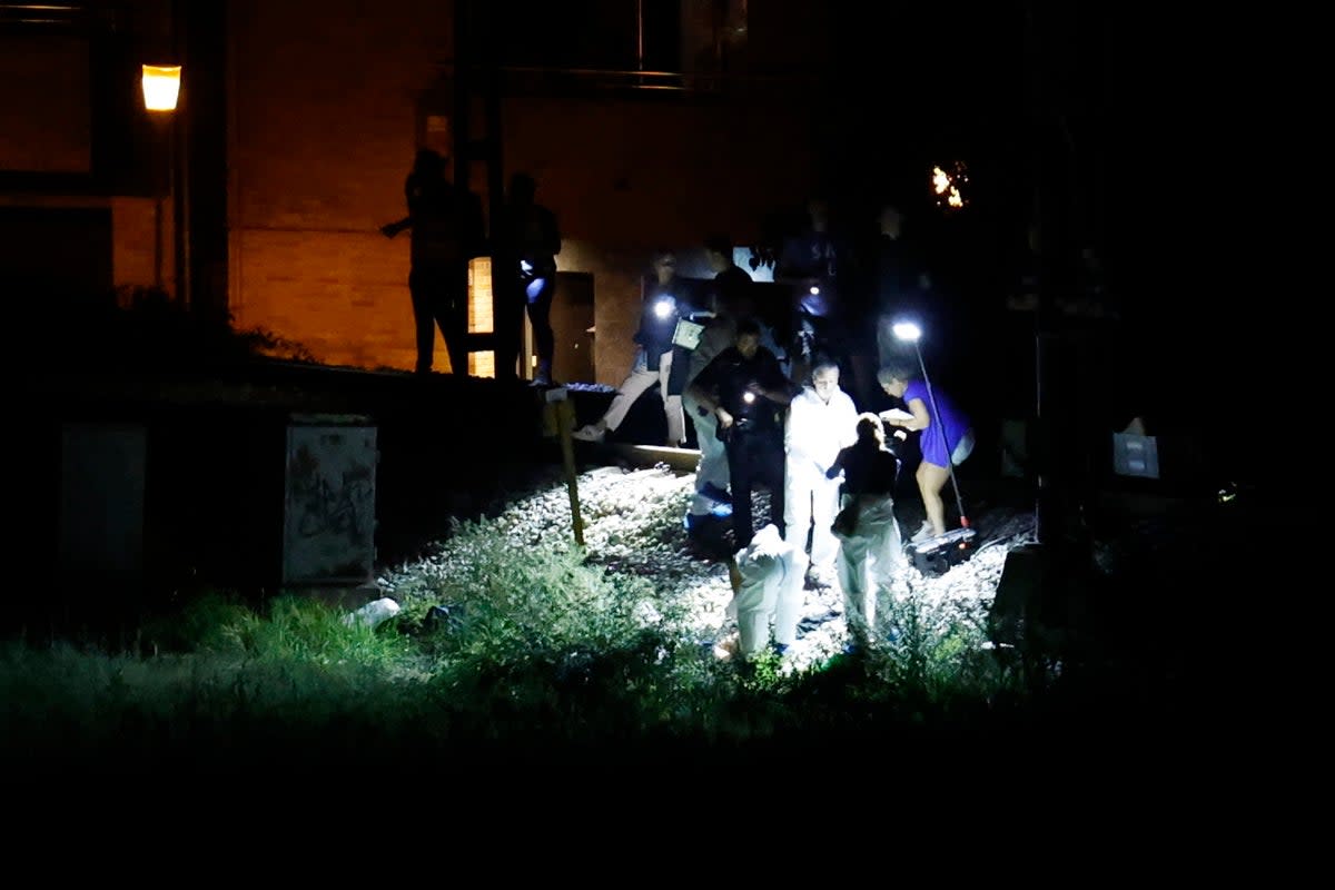 Police arriving at the scene in Barcelona, Spain  (EPA)