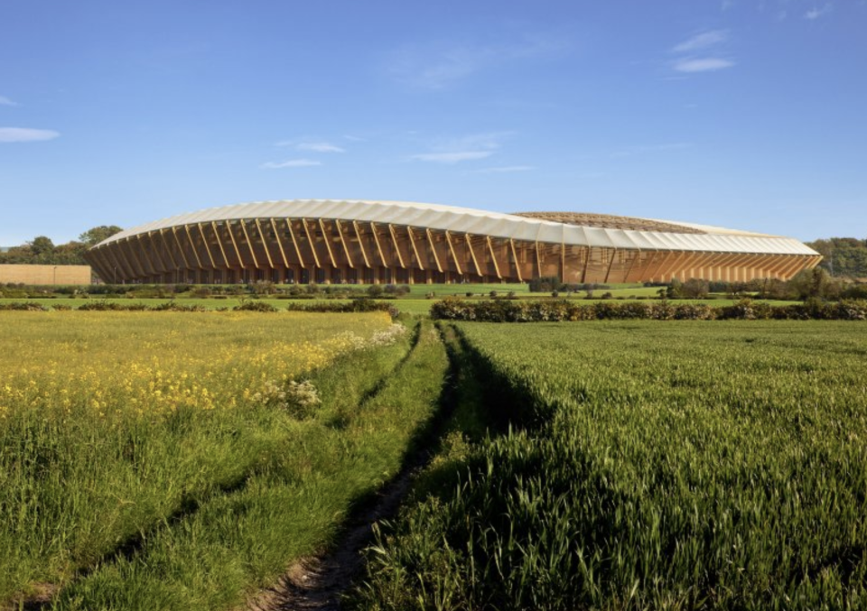 Forest Green Rovers' proposed wooden stadium has been rejected. (Credit: Zaha Hadid Architects)