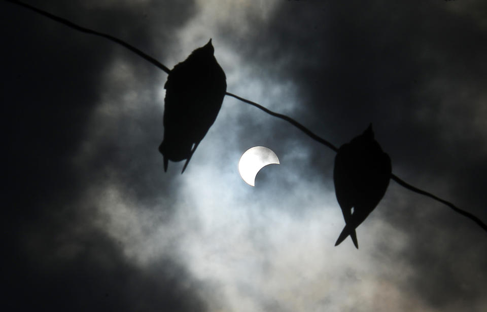 NEW DELHI, INDIA  JUNE 21: Solar Eclipse shot in New Delhi. (Photo by K Asif/India Today Group/Getty Images)