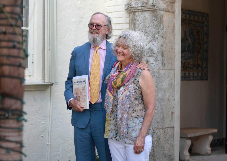Author Robert L. Forbes and illustrator Barbara McClintock attend the Preservation Foundation of Palm Beach's Oct. 28 event to launch the children's book "Addison Mizner, Visionary Architect" at a recently landmarked home in town.