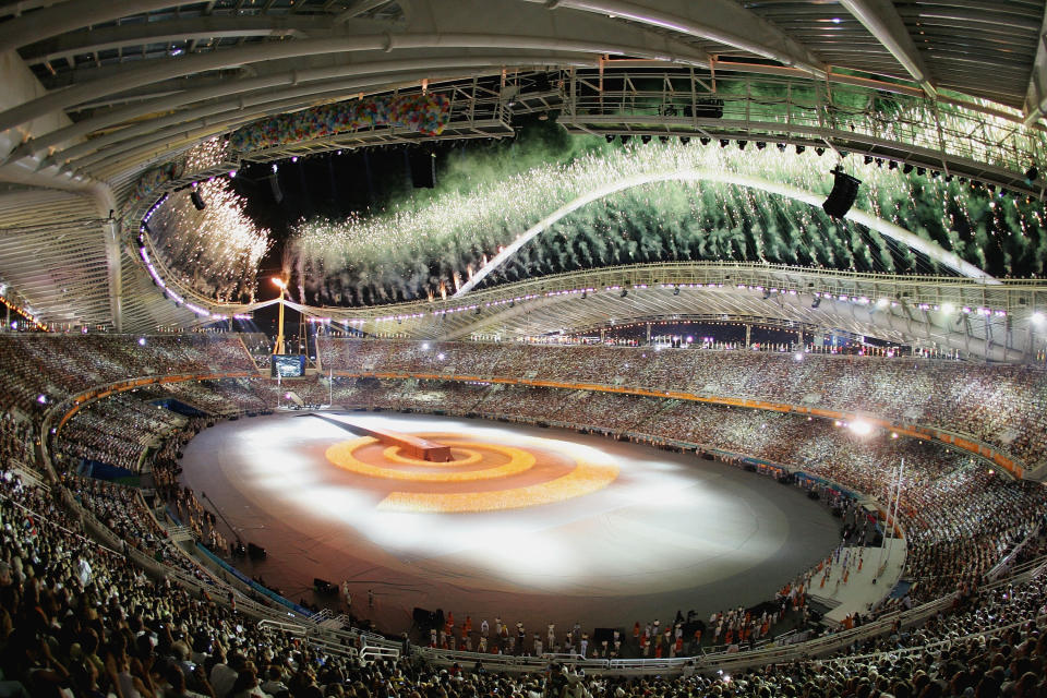 A general view of the Closing Ceremony for the 2004 Athens Olympic Games. (Getty Images)