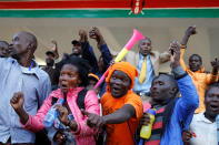 <p>Supporters cheer as they wait for Kenyan opposition leader Raila Odinga of the National Super Alliance (NASA) coalition to be sworn in as the President of the People’s Assembly at Uhuru Park in Nairobi, Kenya, Jan. 30, 2018. (Photo: Baz Ratner/Reuters) </p>