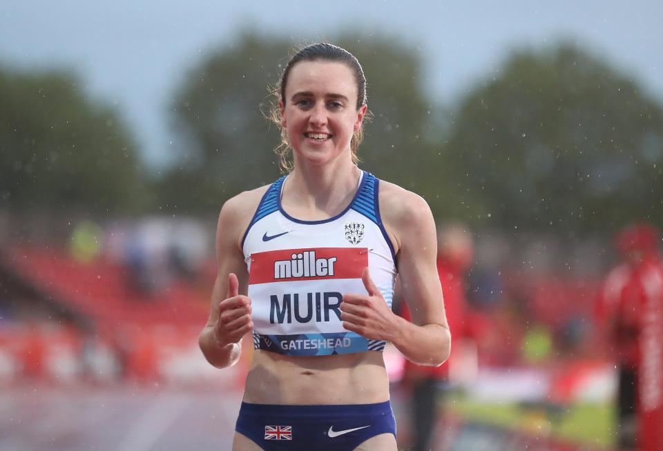 Laura Muir races in the 1500m heats at the Olympics on Monday (Martin Rickett/PA) (PA Wire)