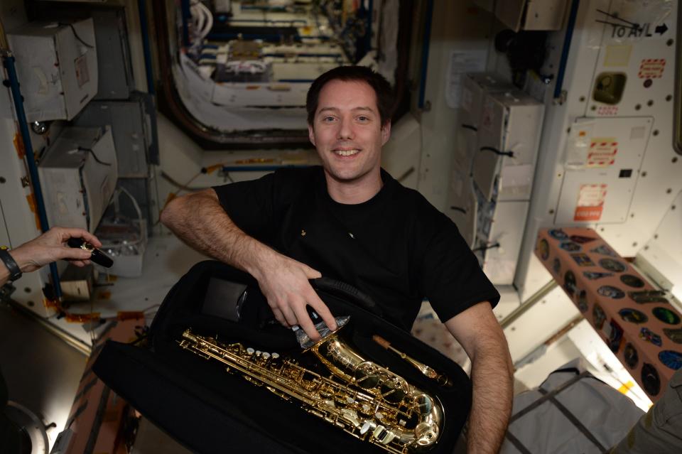 A Birthday Surprise! Astronaut Reunited with Saxophone in Space