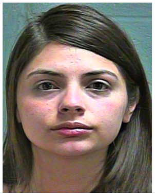 Ashley Priola has been charged with assault and battery for hurling a billiard ball at her manager’s face at the Red Dog Saloon, where both women worked. (Photo: Courtesy of Oklahoma County Jail via Fox 25)
