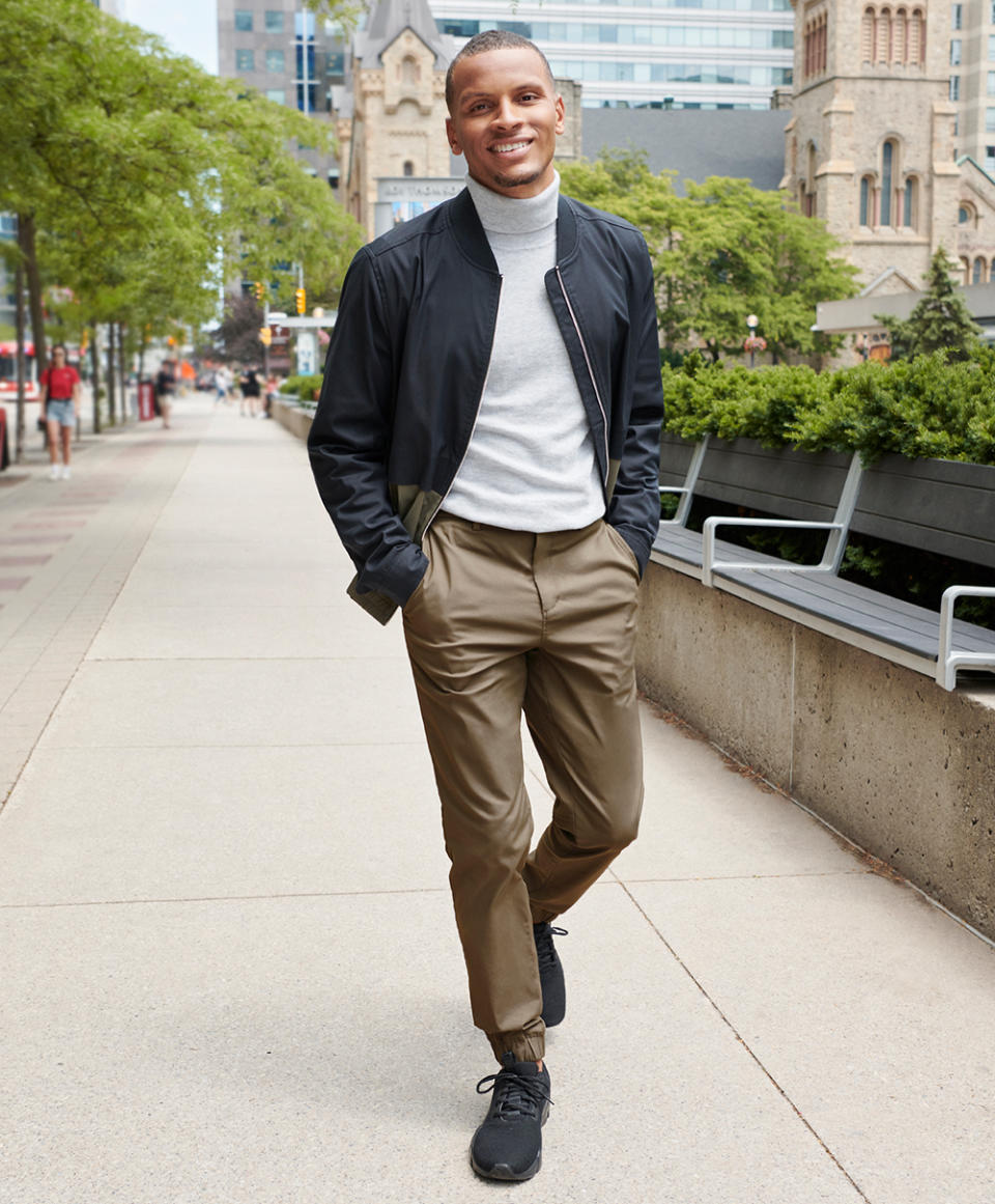 Andre De Grasse for RW&CO. men's fall workwear collection