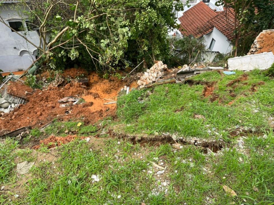 A view from above the area affected by the landslide in Taman Bukit Pantai, Bangsar. — Picture courtesy of the Fire and Rescue Department