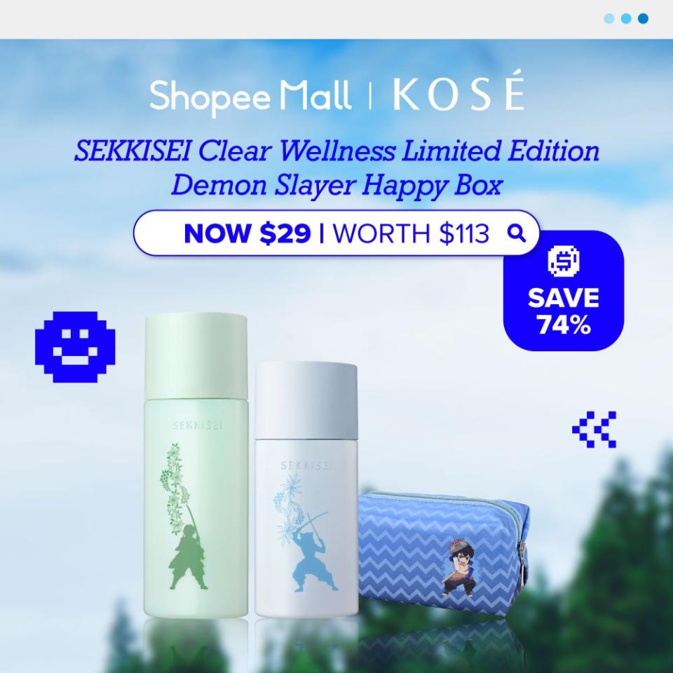 Shopee Exclusive x Kose Sekkisei Clear Wellness Limited Edition Demon Slayer Happy Box. (Photo: Shopee SG)
