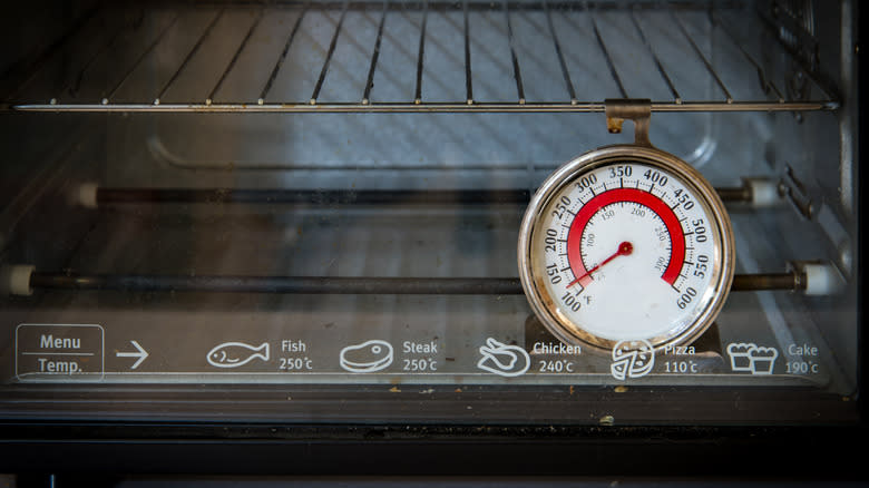 oven thermometer in oven