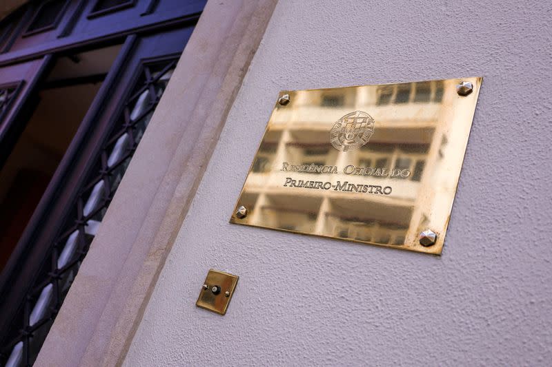 Plate indicating Portugal Prime Minister official redidence in Sao Bento Palace, Lisbon