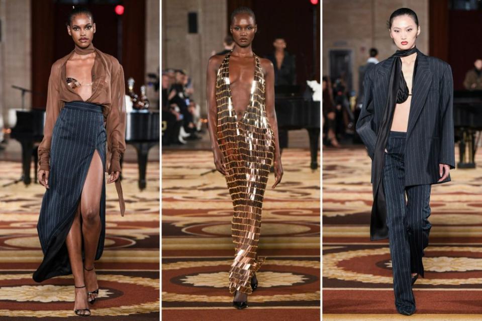 LaQuan Smith is known for daring flashes of skin and slinky garments that hug the wearer’s curves. Don Ashby / FirstVIEW